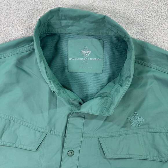 Boy Scouts of America Shirt Adult Mens 2XL Short Sleeve Button Up Camp Hiking - Picture 1 of 9